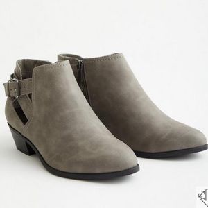 Torrid grey‎ buckle ankle bootie